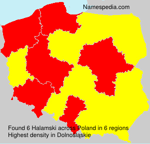 Surname Halamski in Poland Surname Halamski in Poland