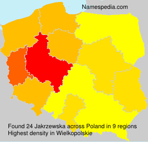 Surname Jakrzewska in Poland