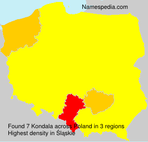 Surname Kondala in Poland Surname Kondala in Poland