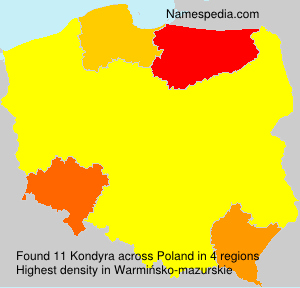 Surname Kondyra in Poland
