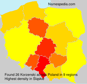 Surname Korzenski in Poland