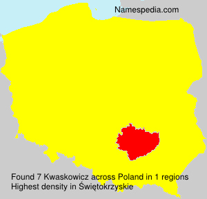 Surname Kwaskowicz in Poland