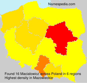 Surname Macialowicz in Poland