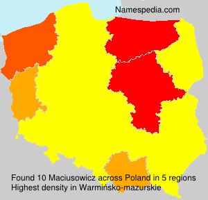 Surname Maciusowicz in Poland Surname Maciusowicz in Poland