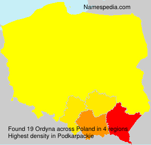 Surname Ordyna in Poland