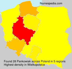 Surname Pankowiak in Poland