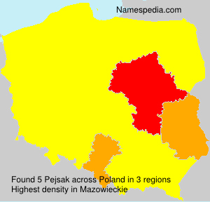 Surname Pejsak in Poland Surname Pejsak in Poland