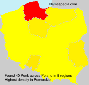 Surname Penk in Poland