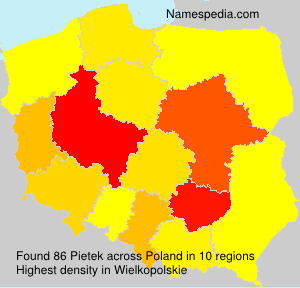 Surname Pietek in Poland