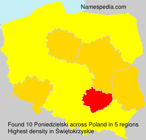 Surname Poniedzielski in Poland Surname Poniedzielski in Poland