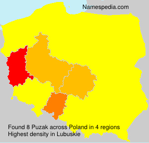 Surname Puzak in Poland