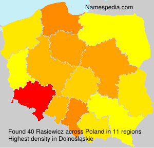 Surname Rasiewicz in Poland