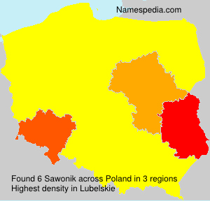 Surname Sawonik in Poland Surname Sawonik in Poland
