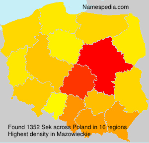 Surname Sek in Poland