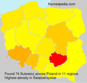 Surname Sutowicz in Poland