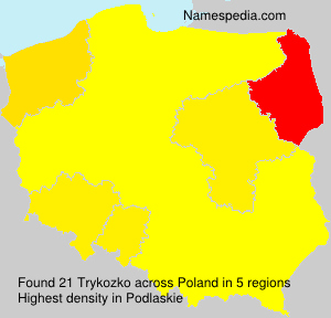 Surname Trykozko in Poland