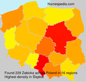 Surname Zabicka in Poland