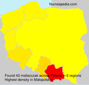 Surname maliszczak in Poland