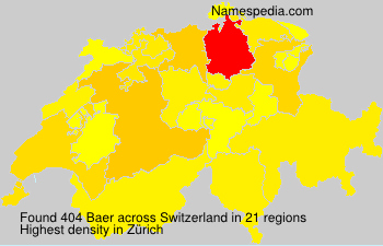 Surname Baer in Switzerland