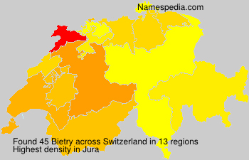 Surname Bietry in Switzerland