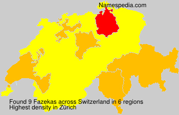 Surname Fazekas in Switzerland