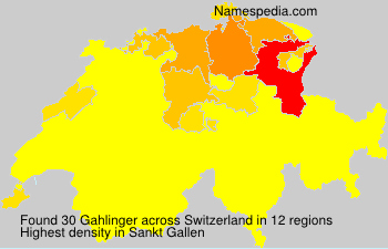 Surname Gahlinger in Switzerland