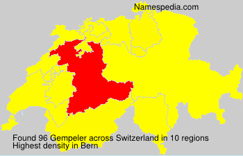 Surname Gempeler in Switzerland