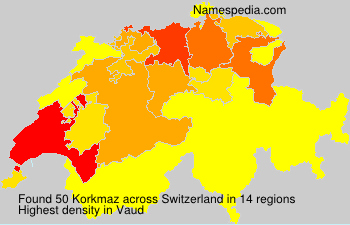Surname Korkmaz in Switzerland