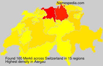 Surname Merkli in Switzerland