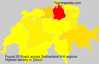 Surname Ruetz in Switzerland