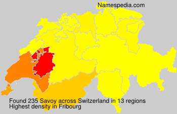 Surname Savoy in Switzerland