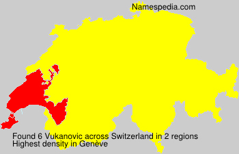 Surname Vukanovic in Switzerland