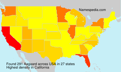 Surname Aagaard in USA