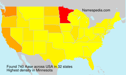 Surname Aase in USA