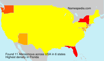 Surname Abrosimova in USA
