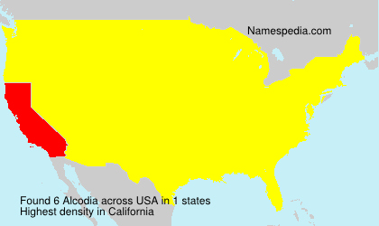 Surname Alcodia in USA