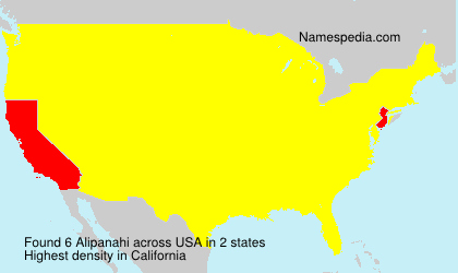 Surname Alipanahi in USA