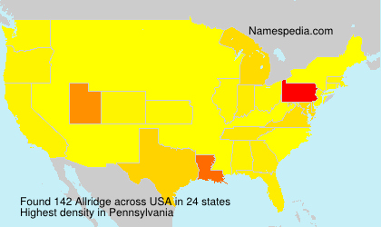 Surname Allridge in USA
