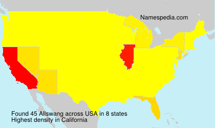 Surname Allswang in USA