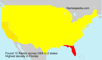 Surname Alpiste in USA
