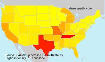 Surname Alsup in USA