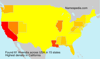 Surname Alvendia in USA