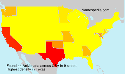 Surname Anklesaria in USA