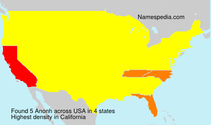 Surname Anonh in USA