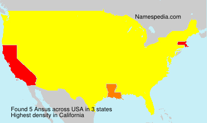 Surname Ansus in USA