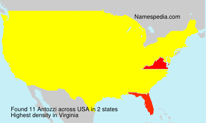 Surname Antozzi in USA