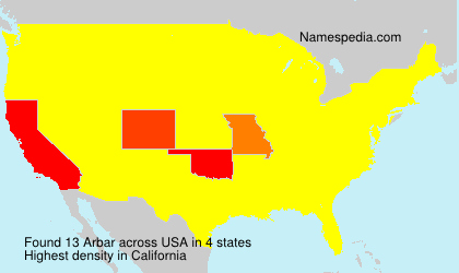 Surname Arbar in USA