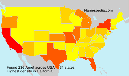 Surname Arnet in USA