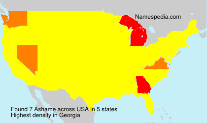 Surname Ashame in USA