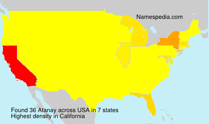 Surname Atanay in USA